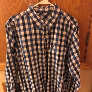 Blue and White Checkered American Eagle Shirt